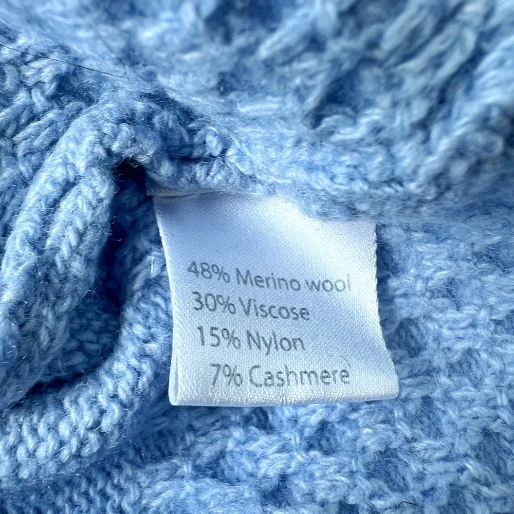 Benedetta B sweater size Large blue merino wool cashmere - Picture 6 of 7
